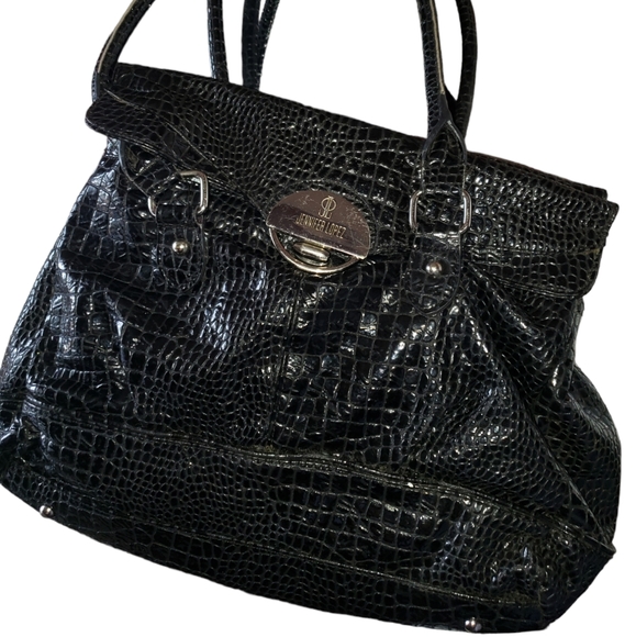 Jennifer Lopez Black Handbag lots of compartments Jennifer Lopez Lovely owned - Picture 1 of 8